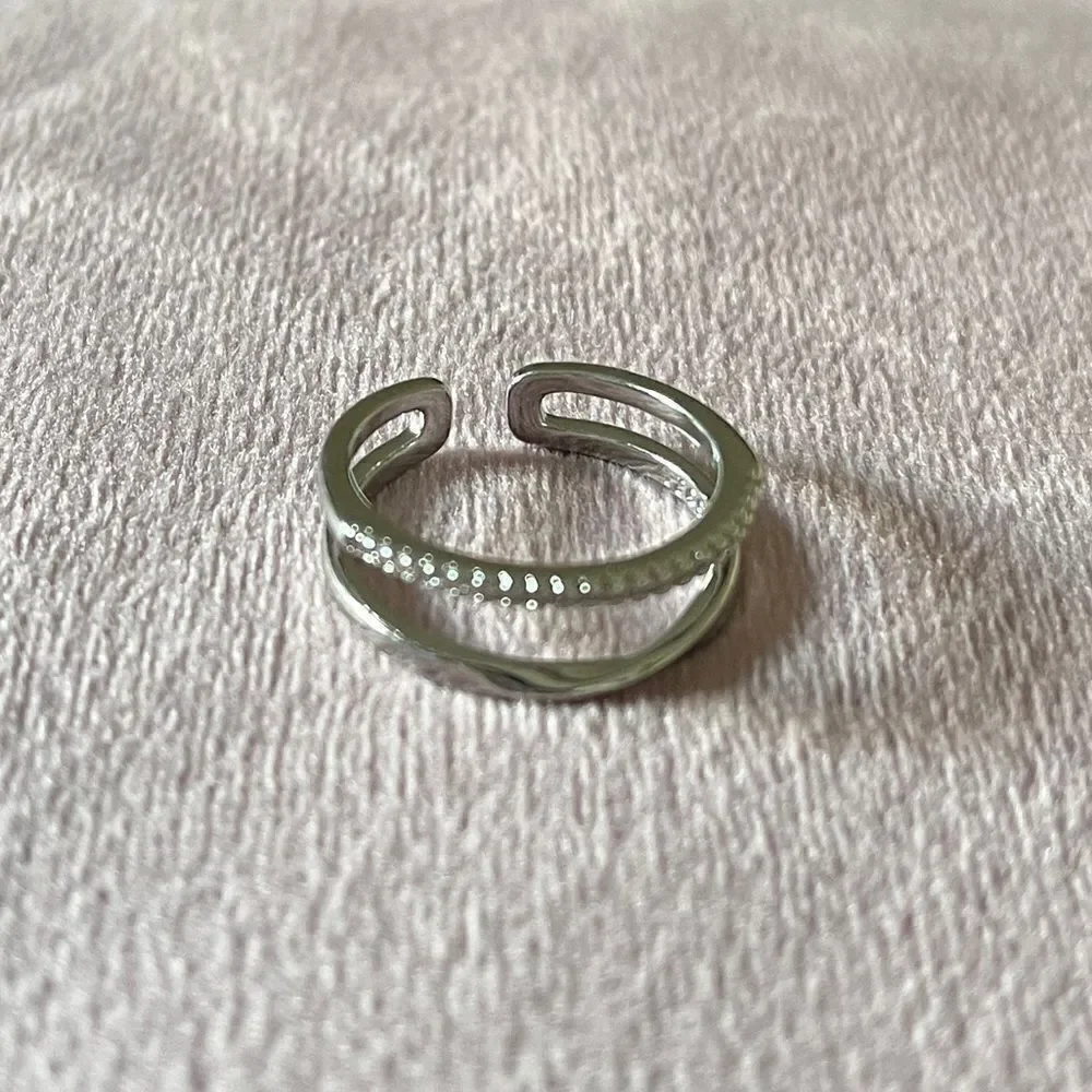 The Twist and Bling Duo Ring in 925 silver